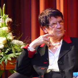 Prof. Dr. Rita Süssmuth bei der Podiumsdiskussion der vhs Hochtaunus zur 1. Interkulturellen Woche im Hochtaunuskreis im September 2010, Copyright: vhs Hochtaunus